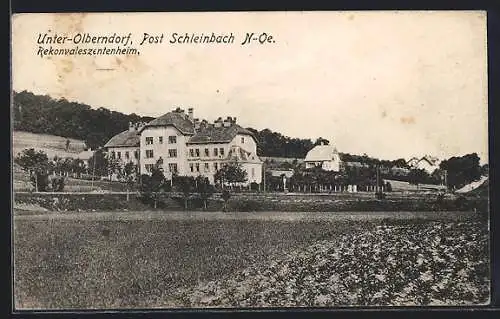 AK Unter-Olberndorf /Schleinbach., Ortsansicht vom Feld aus