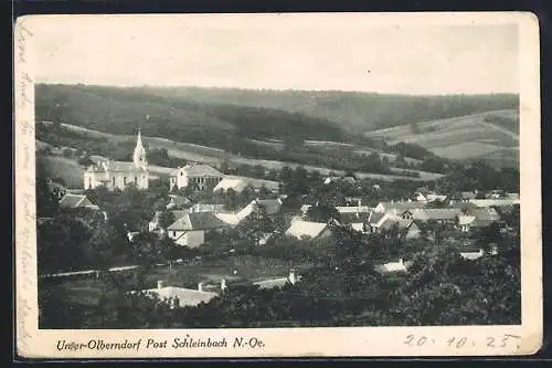 AK Unter Olberndorf /Schleinbach, Totalansicht von einen Berg aus