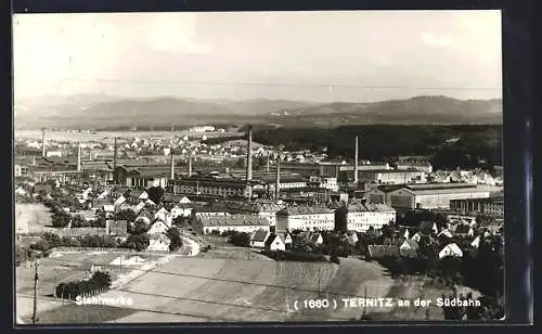 AK Ternitz an der Südbahn, Blick zu den Stahlwerken