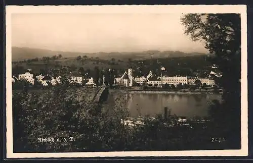 AK Aschach a. d. Donau, Ortsansicht über den Fluss