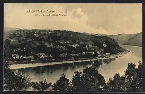 AK Aschach a. Donau, Oberer Ort mit Schloss Neuhaus