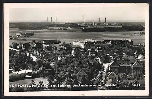 AK Braunau am Inn, Blick gegen Süden mit den Aluminiumwerken Ranshofen