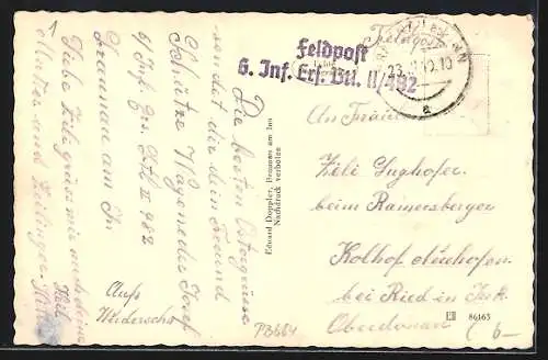 AK Braunau am Inn, Stadtansicht aus der Vogelschau