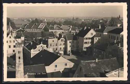 AK Braunau am Inn, Stadtansicht aus der Vogelschau