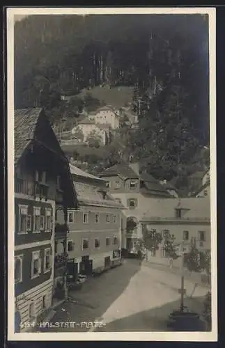 AK Hallstatt, Platz aus der Vogelschau