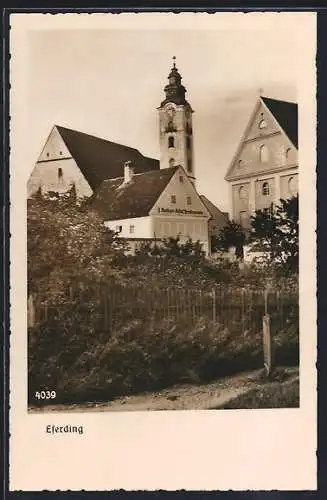 AK Eferding, Ortsansicht mit Kirche