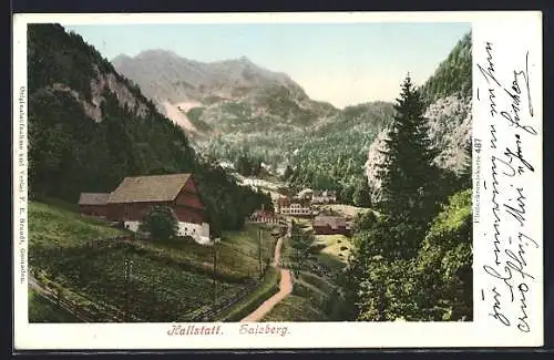 AK Hallstatt, Blick zum Salzberg