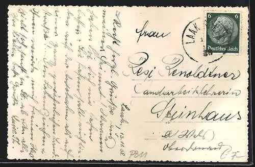 AK Laakirchen im Salzkammergut, Ortsansicht aus der Vogelschau