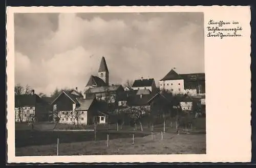 AK Kirchham im Salzkammergut, Ortsansicht mit Kirche