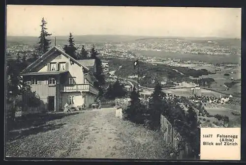 AK Felsenegg /Albis, Panoramablick auf Zürich