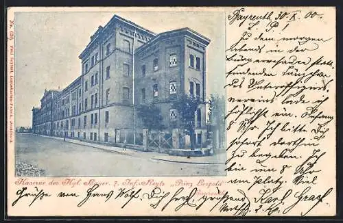 AK Bayreuth, Kaserne des Kgl. Bayer. 7. Inf.-Regts. Prinz Leopold