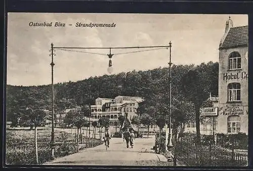 AK Binz, Strandpromenade am Ostsee-Hotel