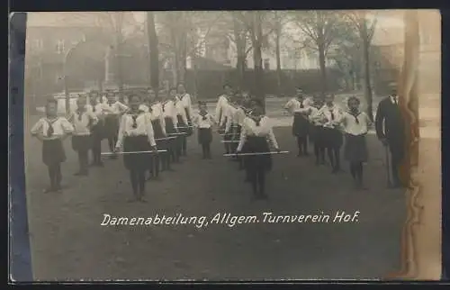 AK Hof /Saale, Damenabteilung des allgem. Turnvereins