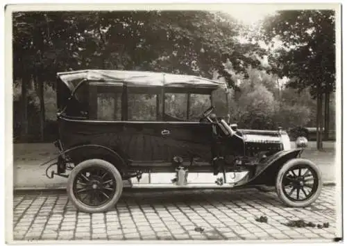 Fotografie Auto Protos Siemens-Schuckert, Landaulet mit Weinberger Karosserie in der Zeppelinstrasse 71 München