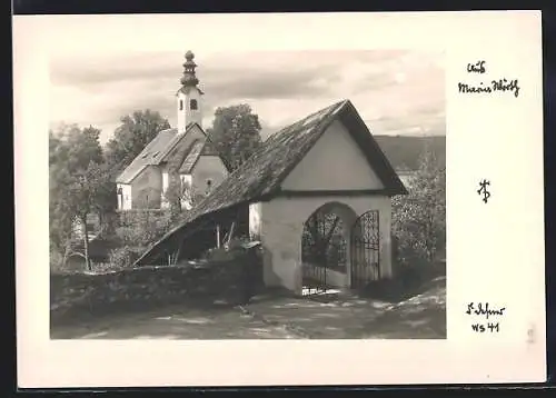 Foto-AK Adalbert Defner: Maria Wörth, Ansicht der Kirche