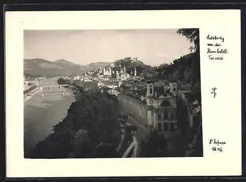 Foto-AK Adalbert Defner: Salzburg, Ausblick von der Humboldt-Terrasse