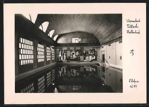 Foto-AK Adalbert Defner: Villach, Blick in das Hallenbad