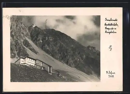 Foto-AK Adalbert Defner: Innsbruck, Nordkettenbahn, Seegrube und Bergstation