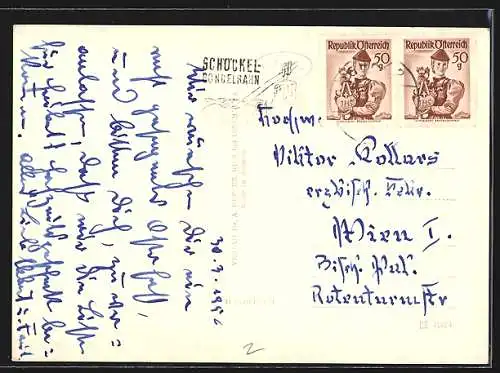 Foto-AK Adalbert Defner: Frohe Ostern!, Frühling in den Alpen