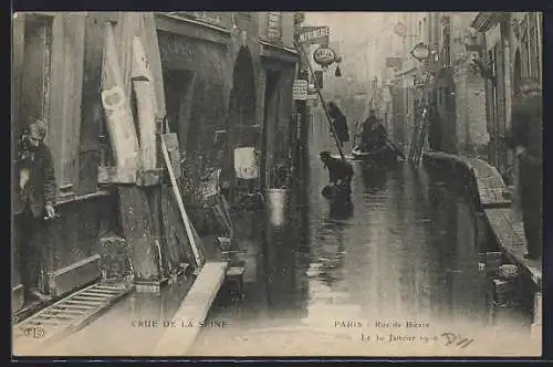 AK Paris, Crue de la Seine, Janvier 1910, Rue de Bievre