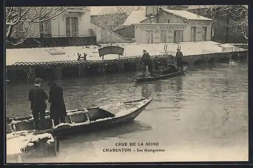 AK Alfortville, Crue de la Marne, les Guinguettes