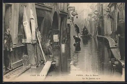 AK Paris, Crue de la Seine, Le 30 Janvier 1910, Rue de Bièvre