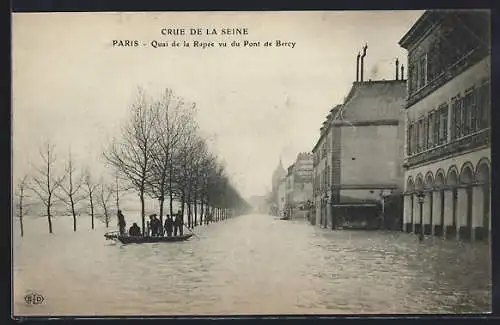 AK Paris, Crue de la Seine, Quai de la Rapée vu du Pont de Bercy, Hochwasser