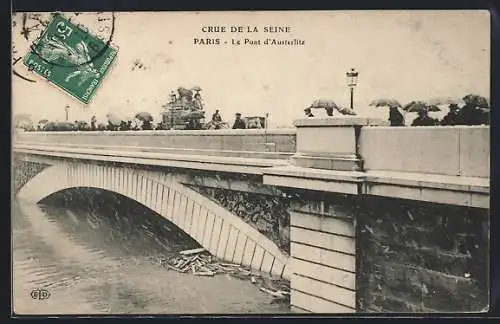 AK Paris, Crue de la Seine, Le Pont d`Austerlitz