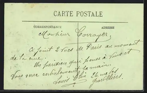 AK Paris, inondations 1910, rue de Lyon, Fahrräder, Hochwasser