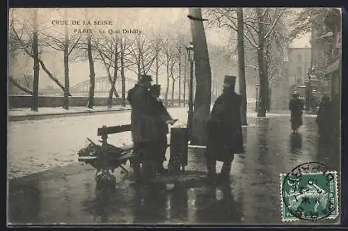 AK Paris, Crue de la Seine, Le Quai Debilly