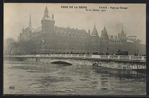 AK Paris, Hochwasser 1910, Crue de la Seine, Pont au Change