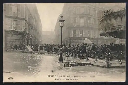 AK Paris, Crue de la Seine, Janvier 1910, Rue de l`Isly, Hochwasser