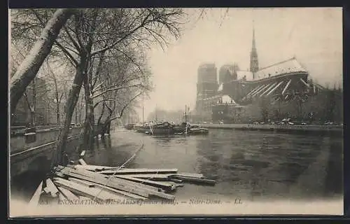 AK Paris, Inondations 1910, Notre Dame, Hochwasser