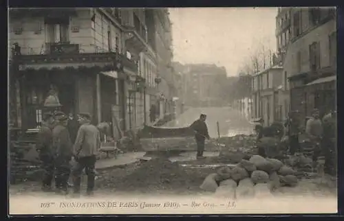 AK Paris, Inondations de Janvier 1910, Rue Gros