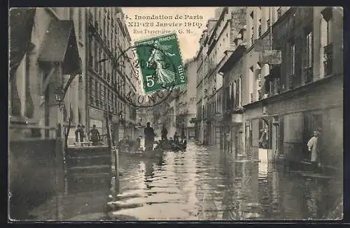 AK Paris, Inondations de Janvier 1910, Rue Traversière