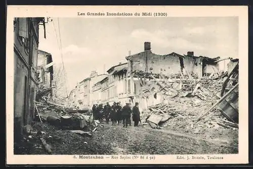 AK Montauban, Les Grandes Inondations du Midi, Rue Sapiac