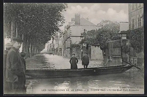 AK Orleans, Les Inondations de la Loire, 21.10.1907, Le Quai Fort Alleaume