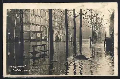 AK Paris, Inondation 1910, Bould. Haussmann