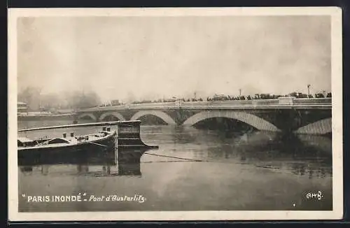 AK Paris, Inondation, Pont d`Austerlitz