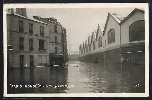 AK Paris, Inondation, Rue de Bercy, Côté Ouest