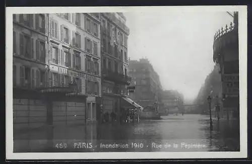 AK Paris, Inondation 1910, Rue de la Pépinière