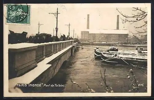 AK Paris, Inondation, Pont de Tolbiac, Hochwasser