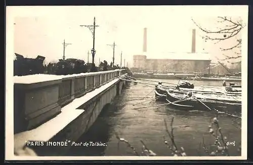 AK Paris, Inondation, Pont de Tolbiac