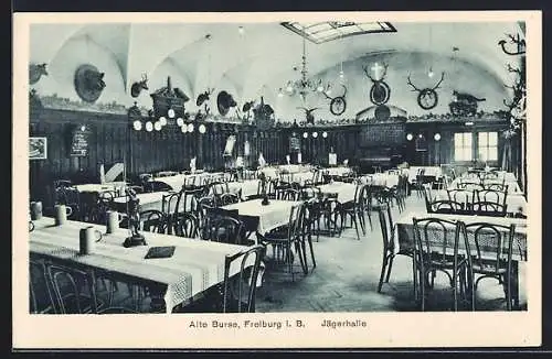 AK Freiburg i. Br., Restaurant Alte Burse, Jägerhalle