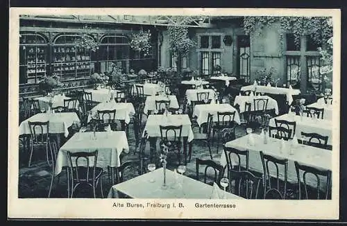 AK Freiburg i. Br., Restaurant Alte Burse, Gartenterrasse