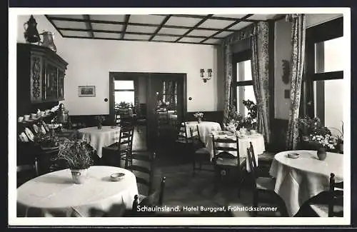 AK Schauinsland, Hotel Burggraf, Frühstückszimmer, Innenansicht