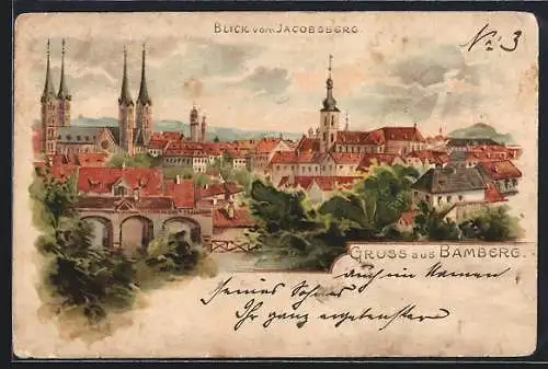 Lithographie Bamberg, Totalansicht