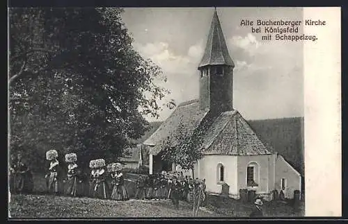 AK Buchenberg /Königsfeld, Alte Kirche mit Schappelzug