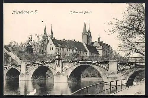 AK Merseburg a. S., Schloss mit Brücke