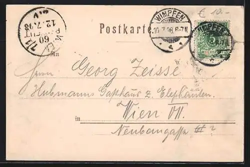 Künstler-AK P.Schmohl: Bad Wimpfen, Ortspartie um 1900